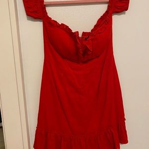 FN Red Off Shoulder Dress